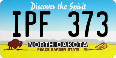 ND license plate IPF373