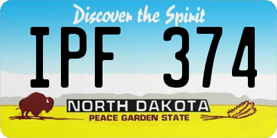 ND license plate IPF374