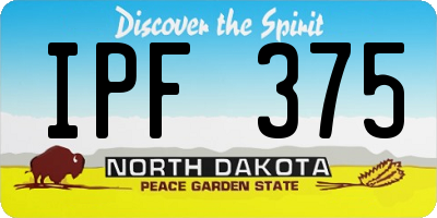 ND license plate IPF375