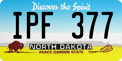 ND license plate IPF377