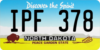 ND license plate IPF378