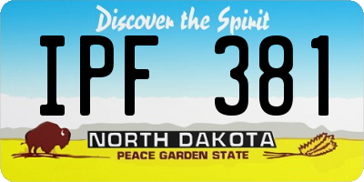 ND license plate IPF381