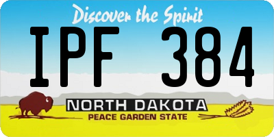 ND license plate IPF384