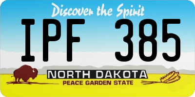 ND license plate IPF385