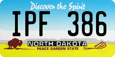 ND license plate IPF386