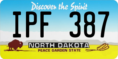 ND license plate IPF387