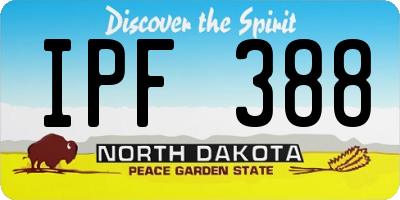ND license plate IPF388