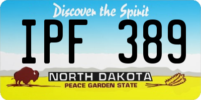 ND license plate IPF389