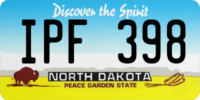 ND license plate IPF398