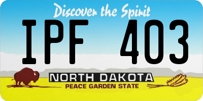 ND license plate IPF403
