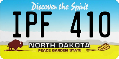 ND license plate IPF410