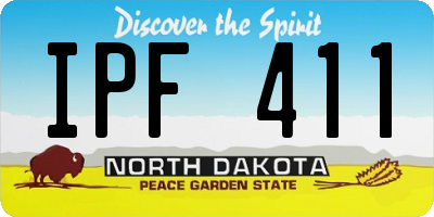ND license plate IPF411