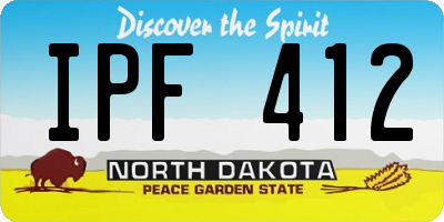 ND license plate IPF412