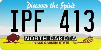 ND license plate IPF413