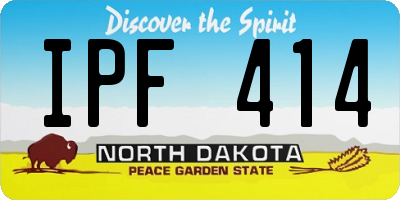 ND license plate IPF414