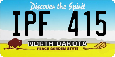 ND license plate IPF415