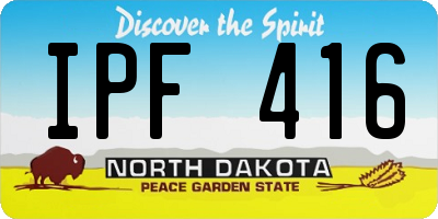 ND license plate IPF416