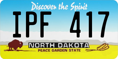 ND license plate IPF417