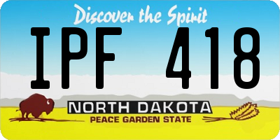 ND license plate IPF418