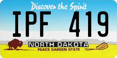 ND license plate IPF419