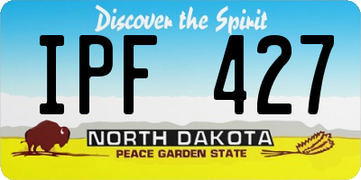 ND license plate IPF427