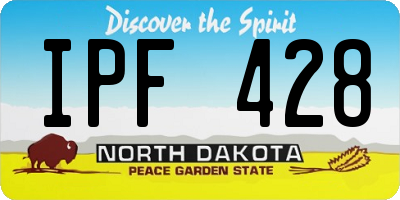 ND license plate IPF428
