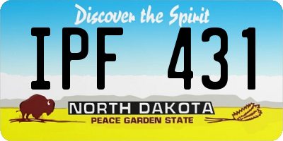 ND license plate IPF431