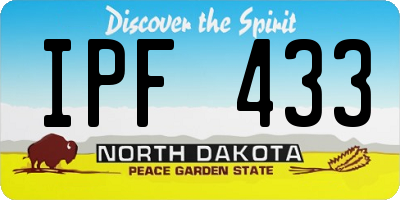 ND license plate IPF433