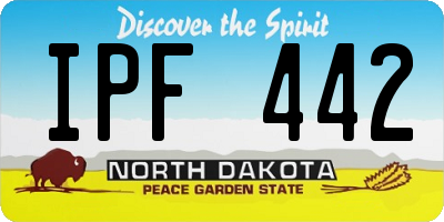 ND license plate IPF442