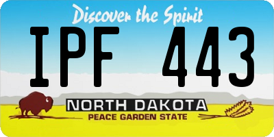 ND license plate IPF443