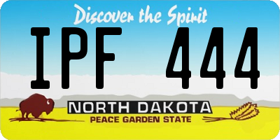 ND license plate IPF444