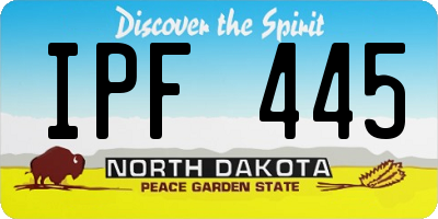 ND license plate IPF445