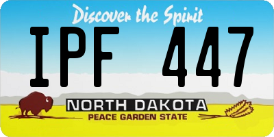 ND license plate IPF447
