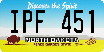 ND license plate IPF451