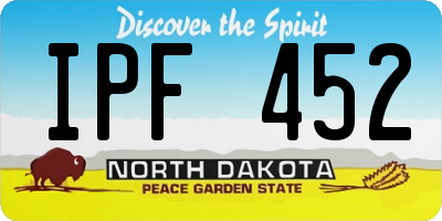 ND license plate IPF452