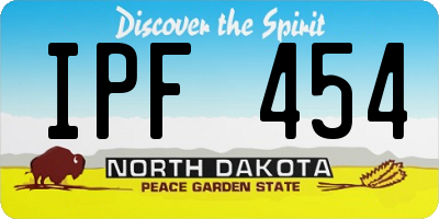 ND license plate IPF454