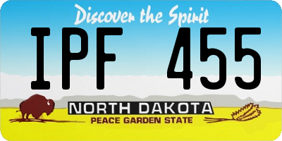 ND license plate IPF455