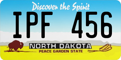 ND license plate IPF456
