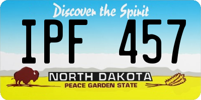 ND license plate IPF457