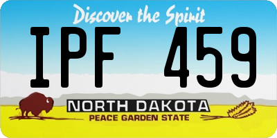 ND license plate IPF459