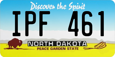 ND license plate IPF461