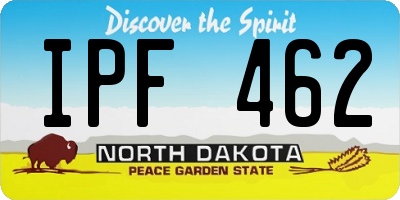 ND license plate IPF462