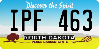 ND license plate IPF463