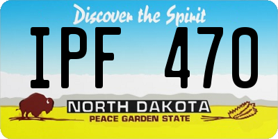 ND license plate IPF470