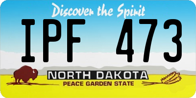 ND license plate IPF473
