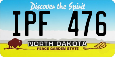 ND license plate IPF476