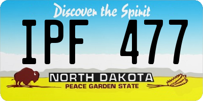 ND license plate IPF477