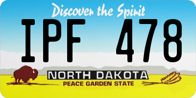 ND license plate IPF478