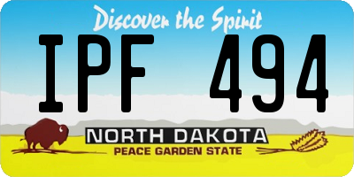 ND license plate IPF494