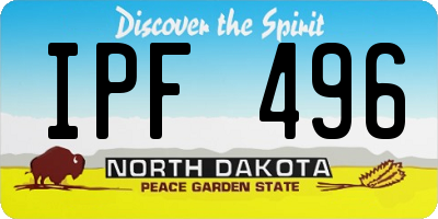 ND license plate IPF496